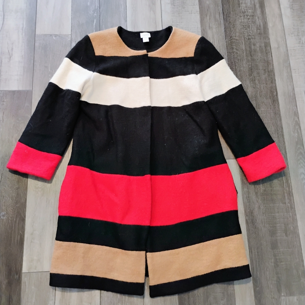Chico's Colorblock Wool Long Jacket - Picture 2 of 4
